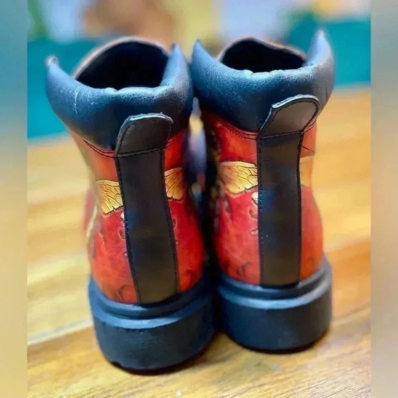 Bumble Bee | Chunky High-Top Combat Style Boots | Honey Comb | M 8.5 / W 10 - Picture 5 of 6